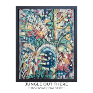 'Jungle out there', an original conversational abstract work by british italian artist charles pedone