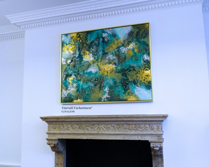 "‘Emerald Enchantment’ – Elegant Abstract Art by Charles Pedone | Rich Green Tones and Gold Accents in a Timeless Masterpiece | Perfect for Luxury Interiors & Prestigious Collections | Bespoke Commissions Available | Discover More at www.pedoneart.com"